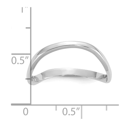10K White Gold Polished Wave Fashion Size 9 Thumb Ring