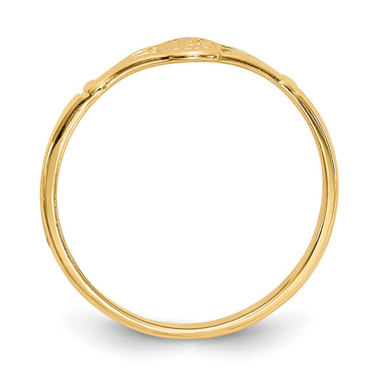 10K Polished Oval Flower Size 2 Baby Ring