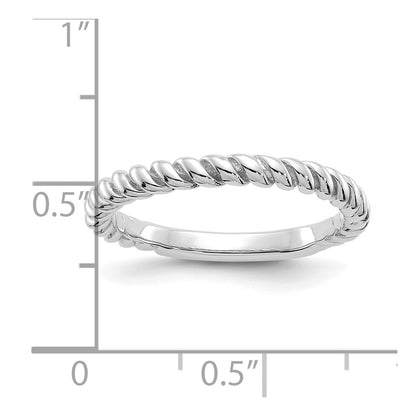 10K White Gold Polished Twisted Band