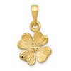10k Polished and Textured 4-Leaf Clover Pendant