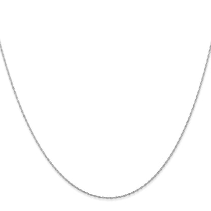 10k White Gold .5mm Carded Cable Rope Chain