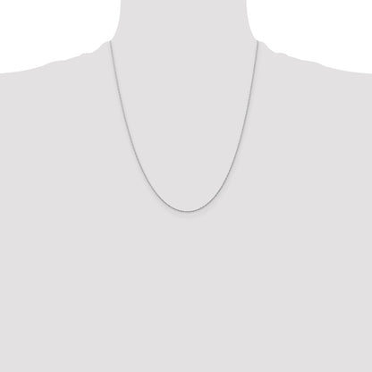 10k White Gold .5mm Carded Cable Rope Chain