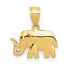 10k Polished Elephant Charm