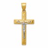 10k Two-tone Diamond-Cut Crucifix Pendant