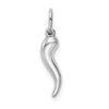 10k White Gold Hollow 3-D Italian Horn Pendant