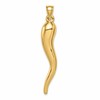 10k X-Large Hollow 3-D Italian Horn Pendant