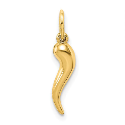 10k Hollow 3-D Italian Horn Pendant