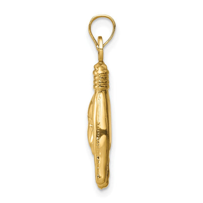 10K 3-D Hollow Rock On Hand Sign Charm