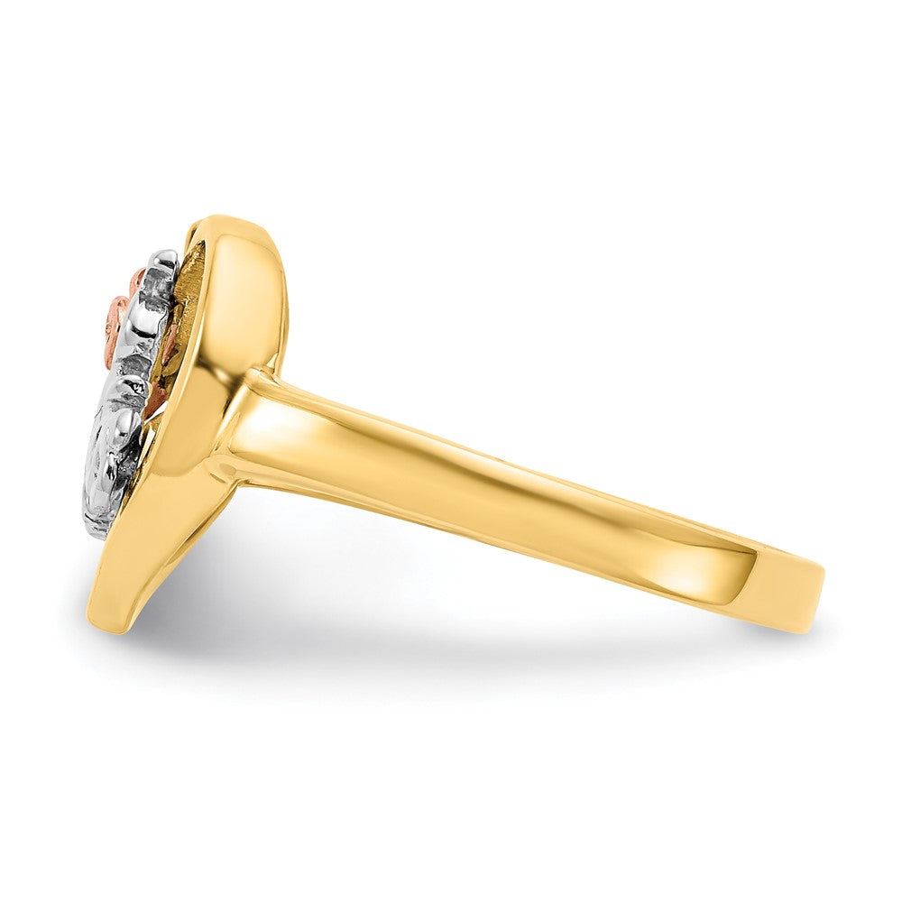 10K Two-tone and White Rhodium 15 ANOS Ring