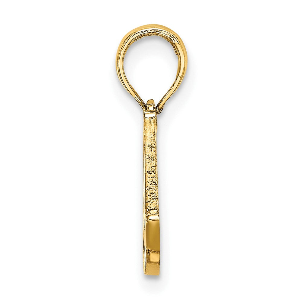 10K Polished Medium Script Initial A Charm