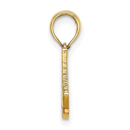 10K Polished Medium Script Initial A Charm