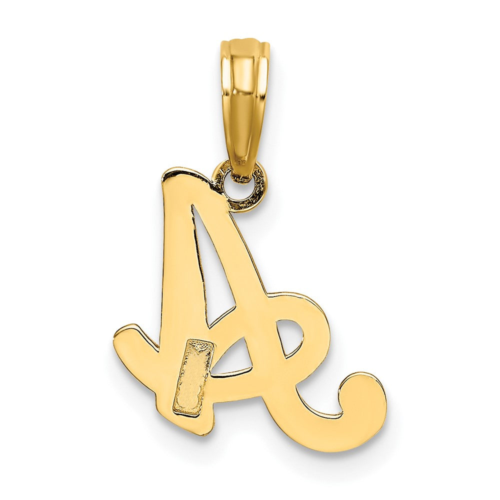 10K Polished Medium Script Initial A Charm