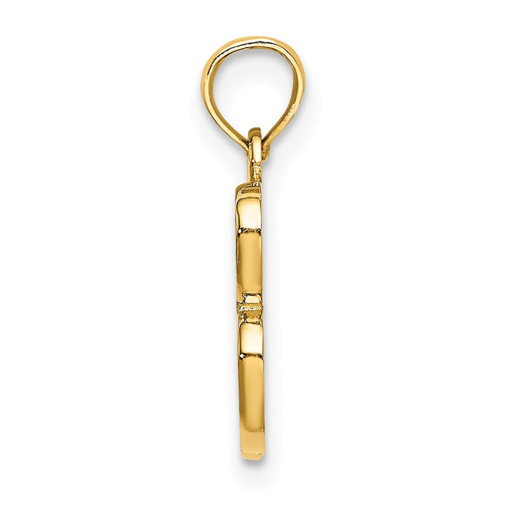 10K Polished Medium Script Initial B Charm