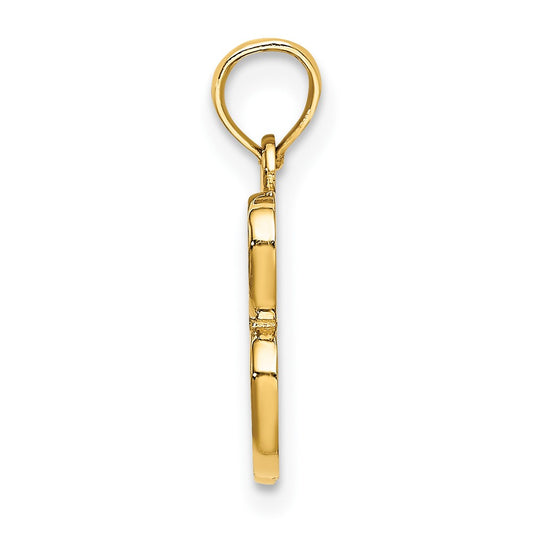 10K Polished Medium Script Initial B Charm