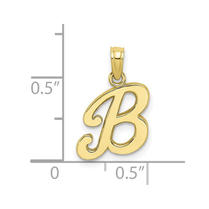 10K Polished Medium Script Initial B Charm