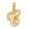 10K Polished Medium Script Initial C Charm