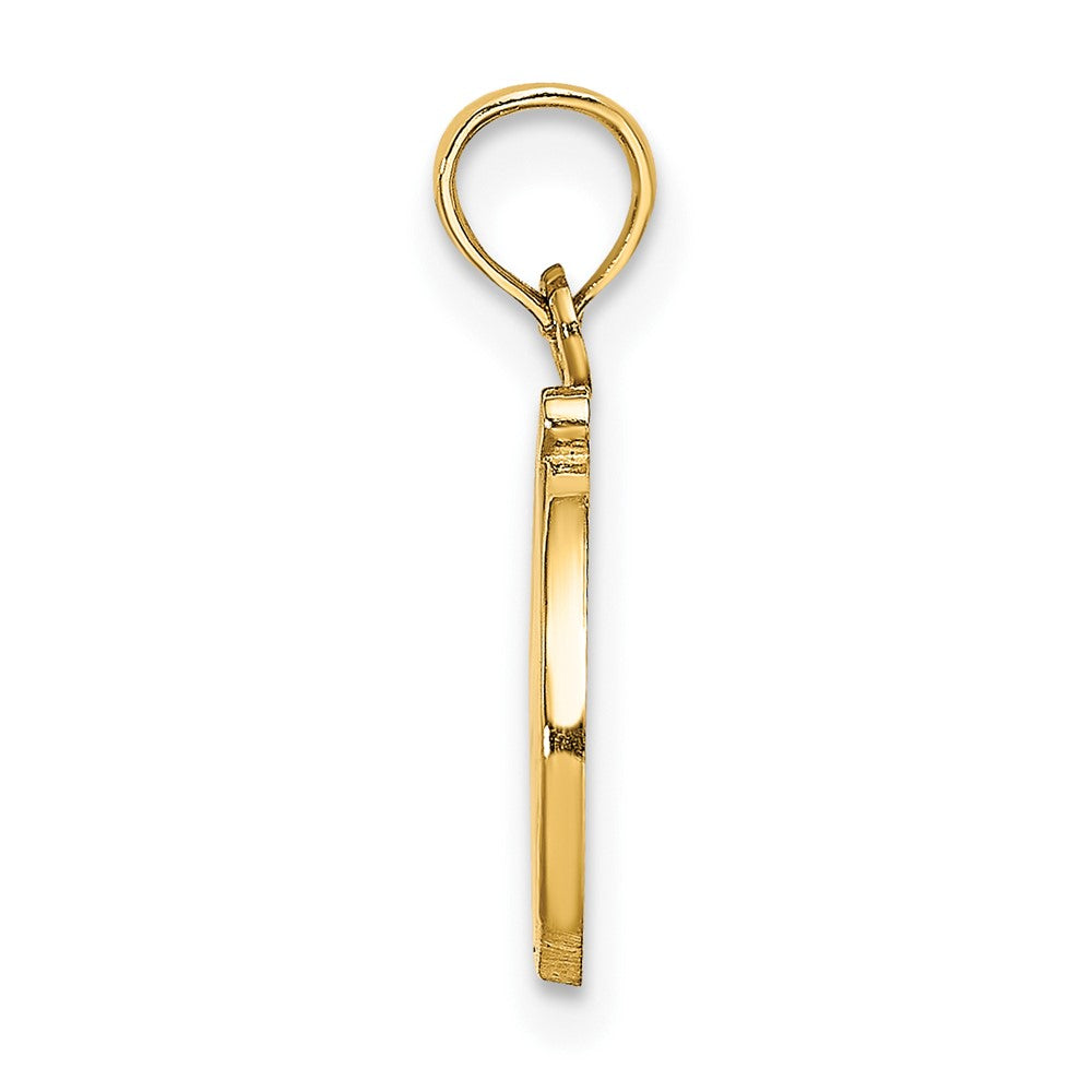 10K Polished Medium Script Initial D Charm