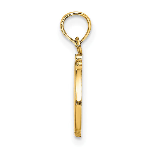 10K Polished Medium Script Initial D Charm