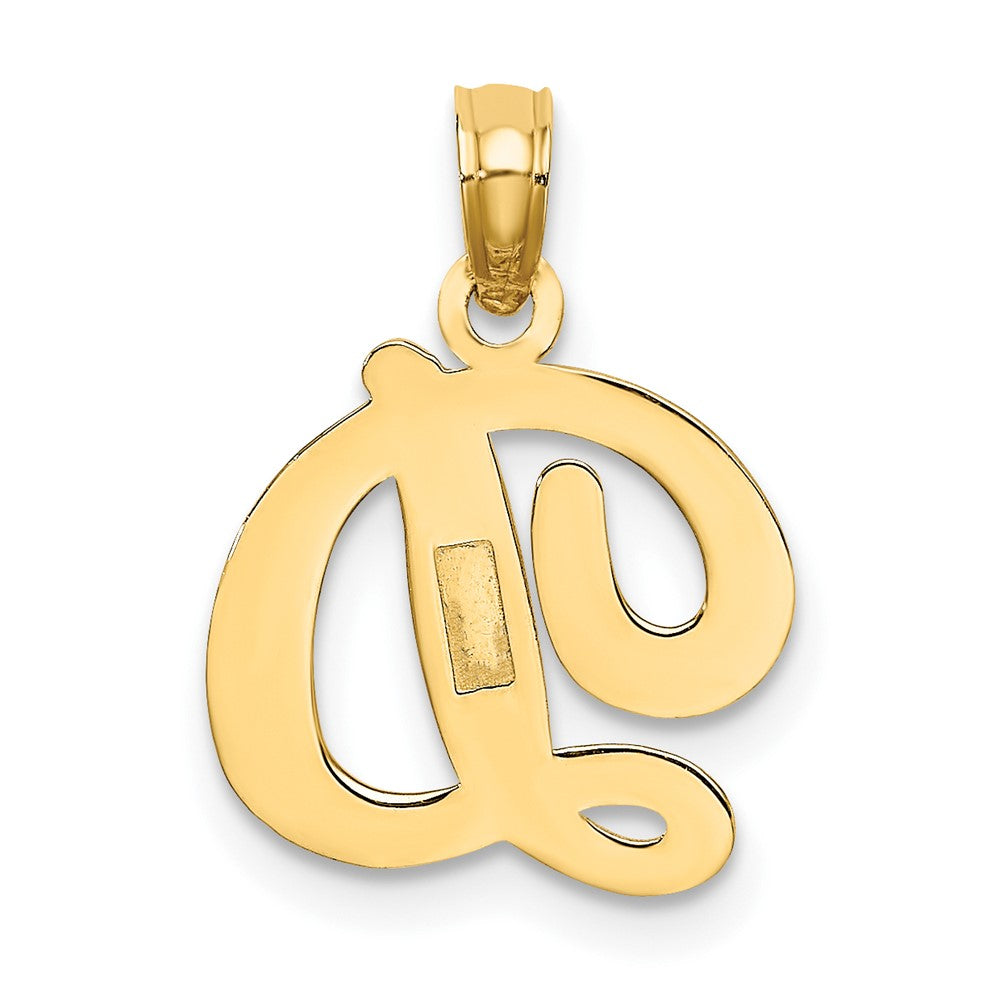 10K Polished Medium Script Initial D Charm