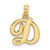 10K Polished Medium Script Initial D Charm