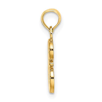 10K Polished Medium Script Initial E Charm