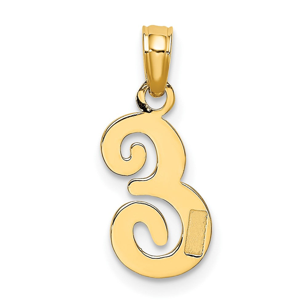 10K Polished Medium Script Initial E Charm