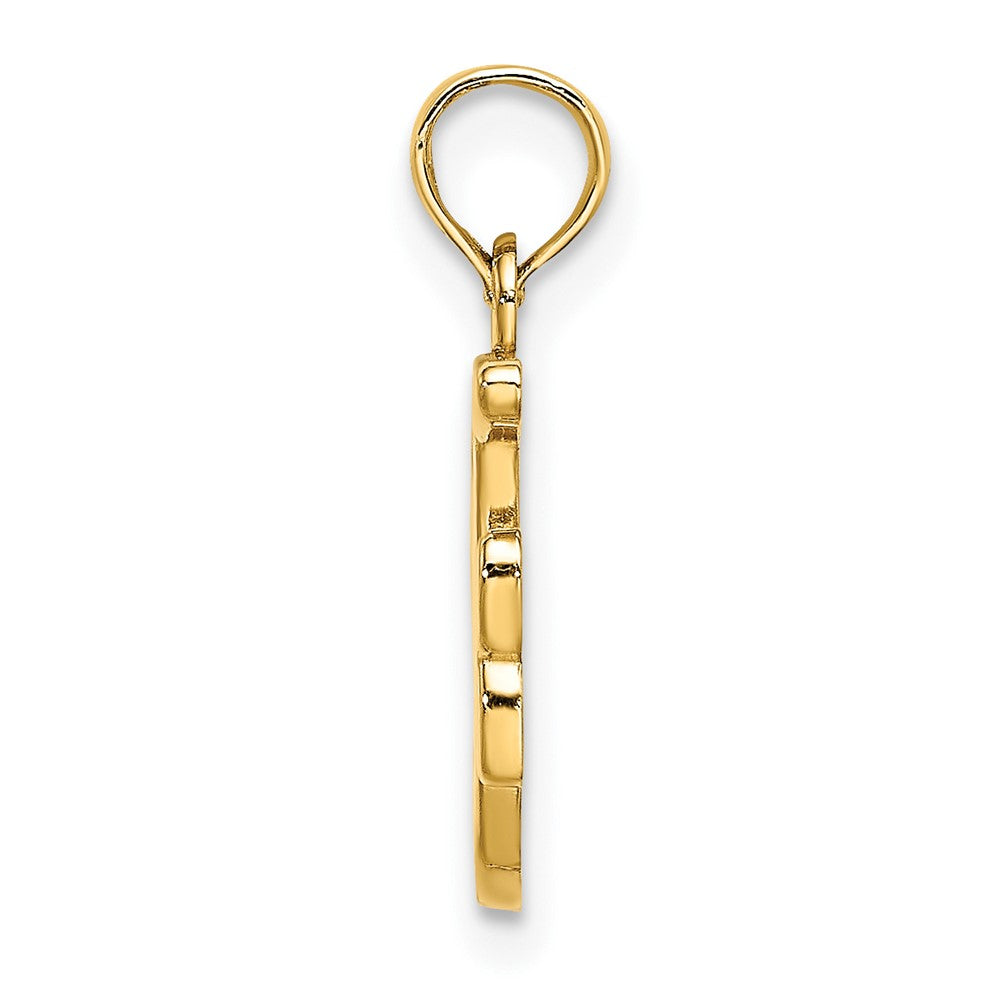 10K Polished Medium Script Initial F Charm