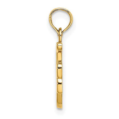10K Polished Medium Script Initial F Charm