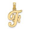 10K Polished Medium Script Initial F Charm