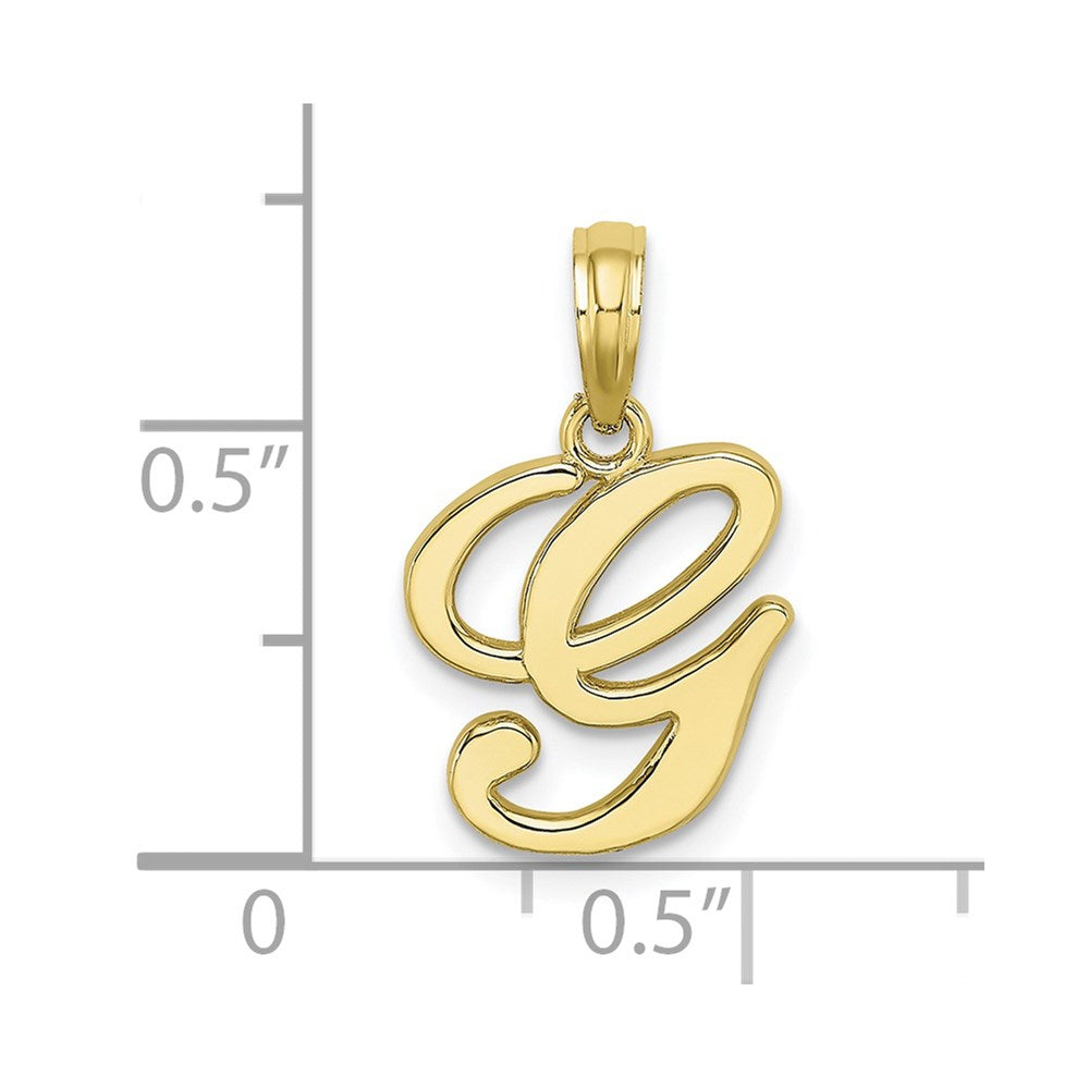 10K Polished Medium Script Initial G Charm
