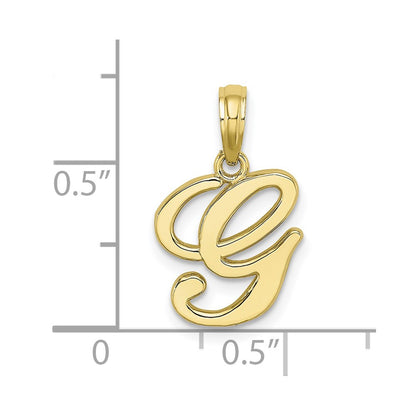 10K Polished Medium Script Initial G Charm