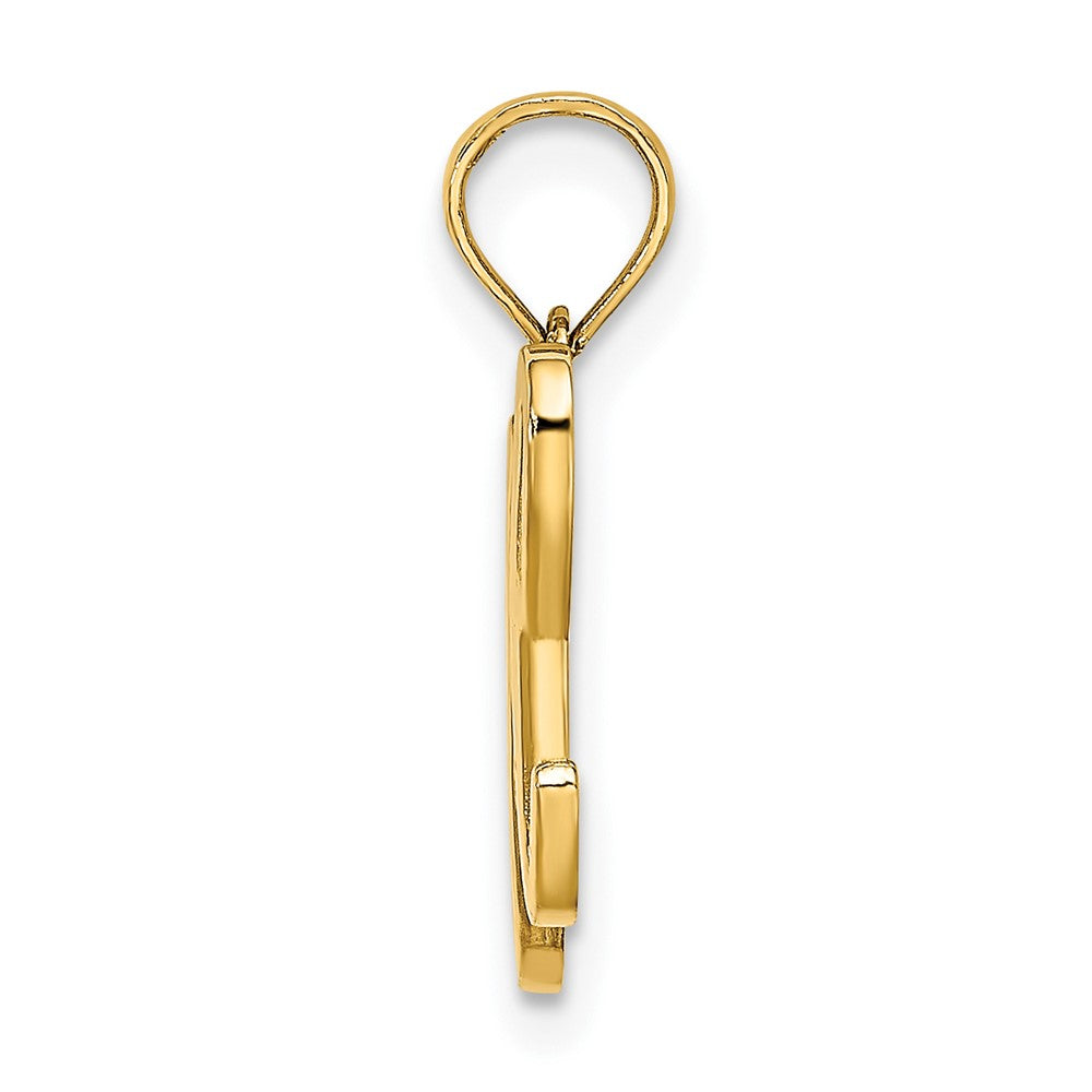10K Polished Medium Script Initial H Charm