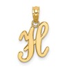 10K Polished Medium Script Initial H Charm
