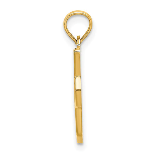 10K Polished Medium Script Initial I Charm