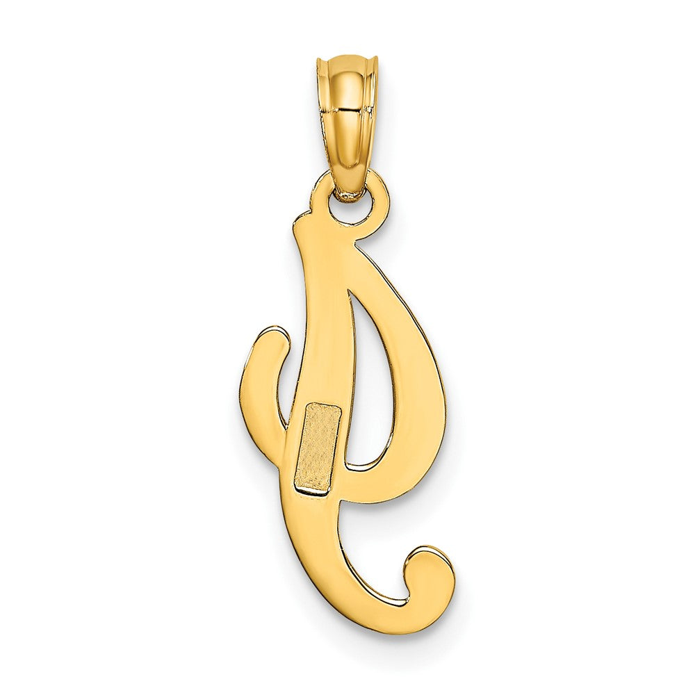 10K Polished Medium Script Initial I Charm
