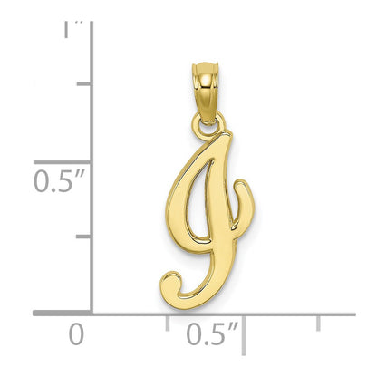 10K Polished Medium Script Initial I Charm