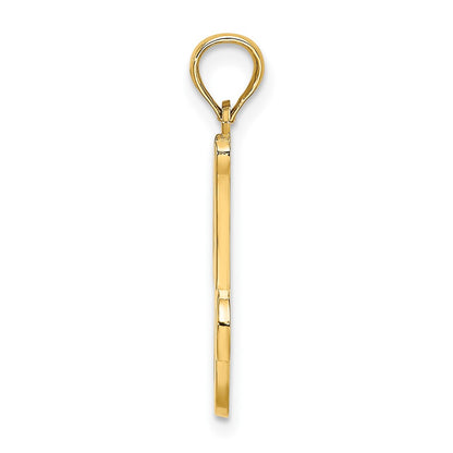 10K Polished Medium Script Initial J Charm