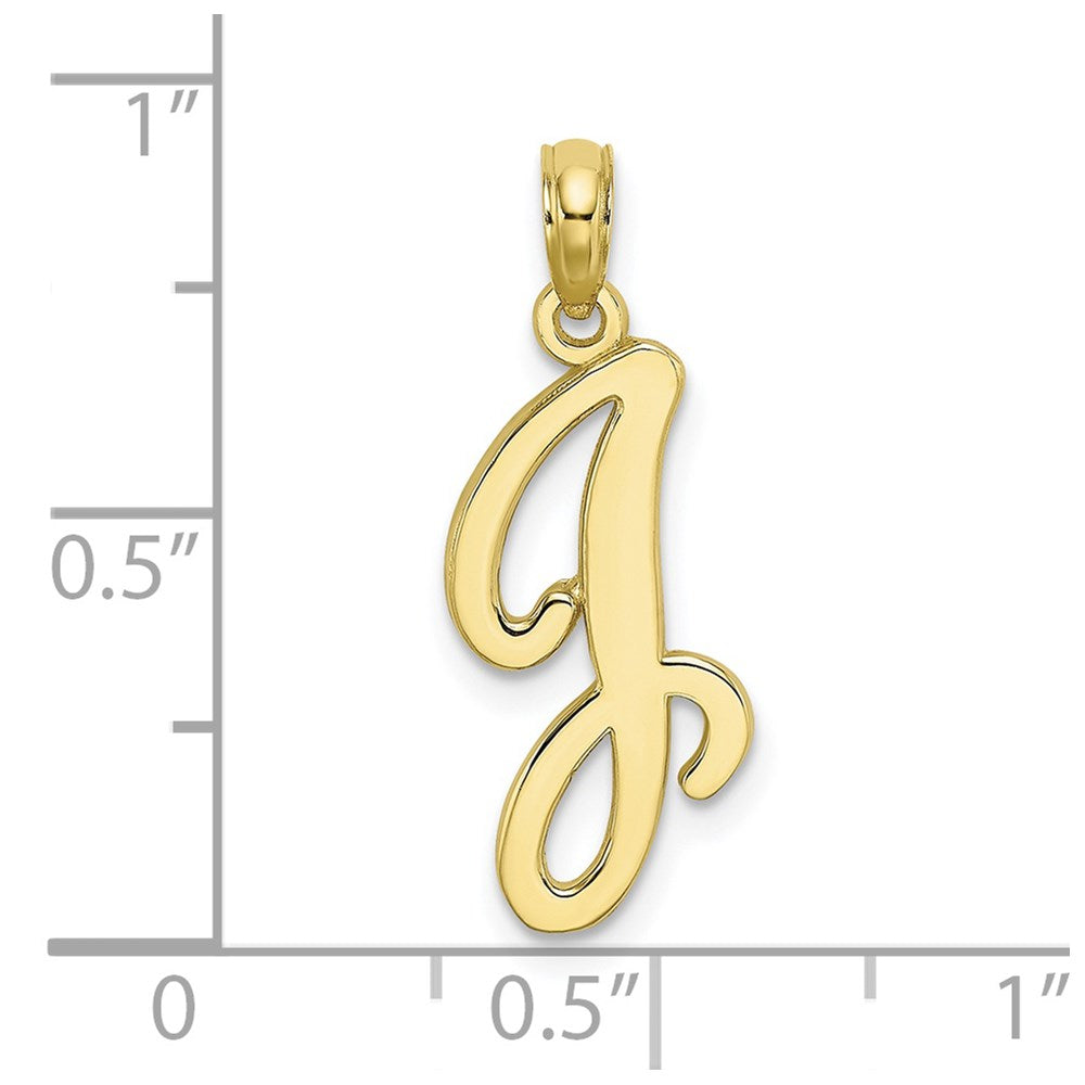 10K Polished Medium Script Initial J Charm