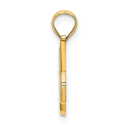 10K Polished Medium Script Initial K Charm