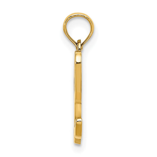 10K Polished Medium Script Initial L Charm
