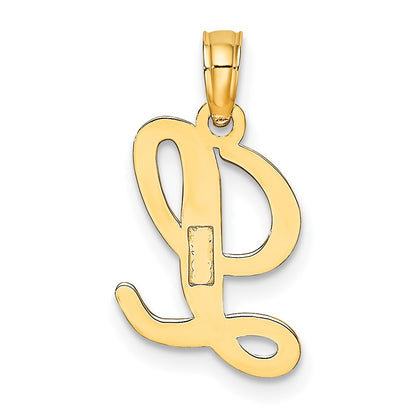 10K Polished Medium Script Initial L Charm