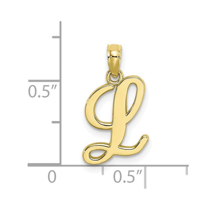10K Polished Medium Script Initial L Charm