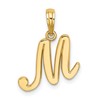10K Polished Medium Script Initial M Charm