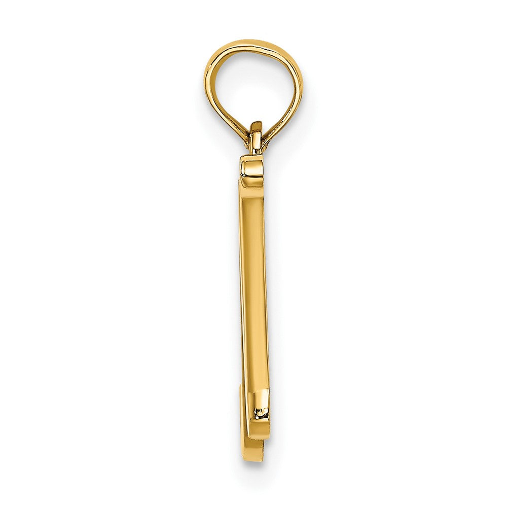 10K Polished Medium Script Initial N Charm