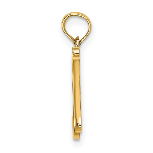 10K Polished Medium Script Initial N Charm