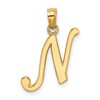 10K Polished Medium Script Initial N Charm