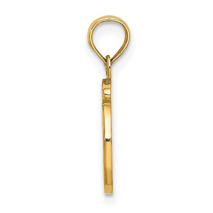 10K Polished Medium Script Initial O Charm