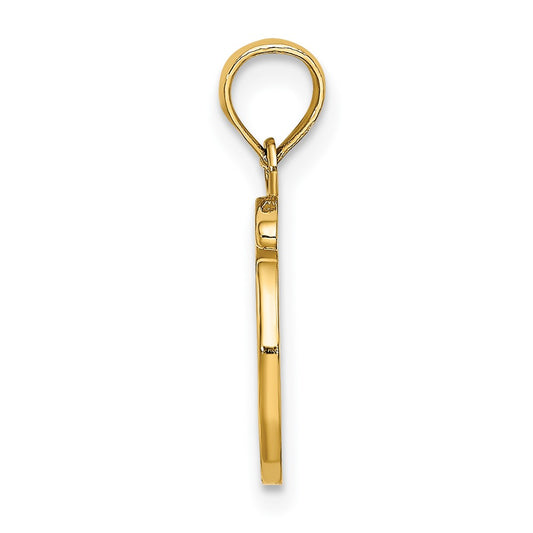 10K Polished Medium Script Initial O Charm