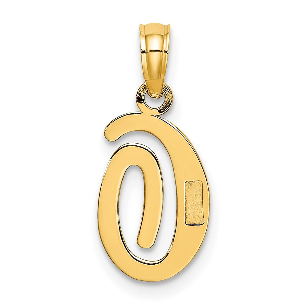 10K Polished Medium Script Initial O Charm