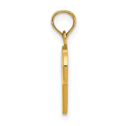 10K Polished Medium Script Initial P Charm